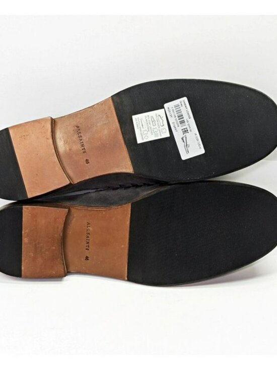 Allsaints Men\'s Sammy Slip-on Suede Penny Loafer in Grey Size 13 (MSRP $299) main image 8